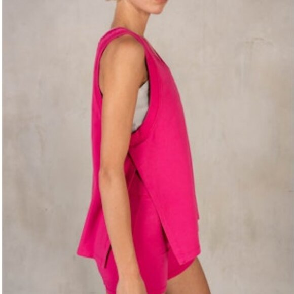 Fuchsia Oversized Jersey Tank - Picture 2 of 2